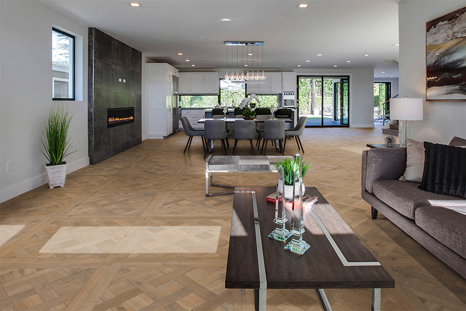 Tafelparkett Versailles Eiche Bora Bora – Woodline Parquetry